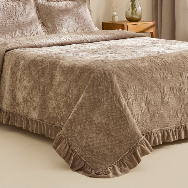 Karaca Audrey Grey Tagesdecke Set 3 teilig 230x240cm