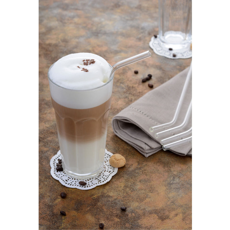 12 teilig Glas Trinkhalm Set