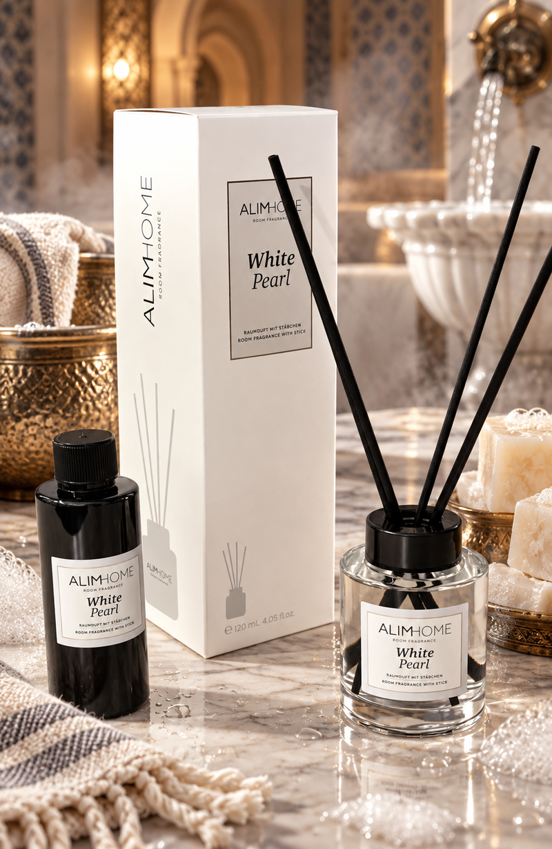 Alim Home Raumduft mit Stäbchen White Pearl (BeyazSabun) 120ml