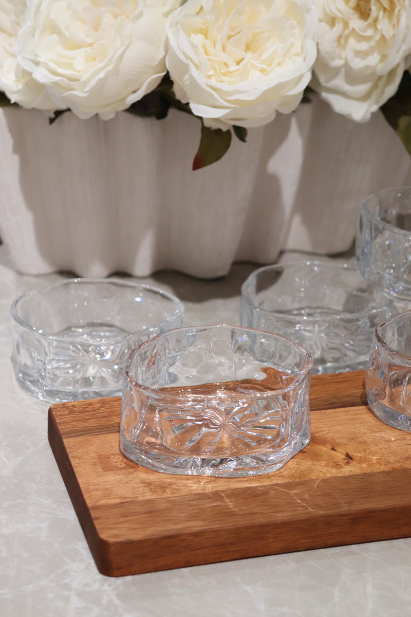 6er Glasschalen Set Wave Clear 10cm