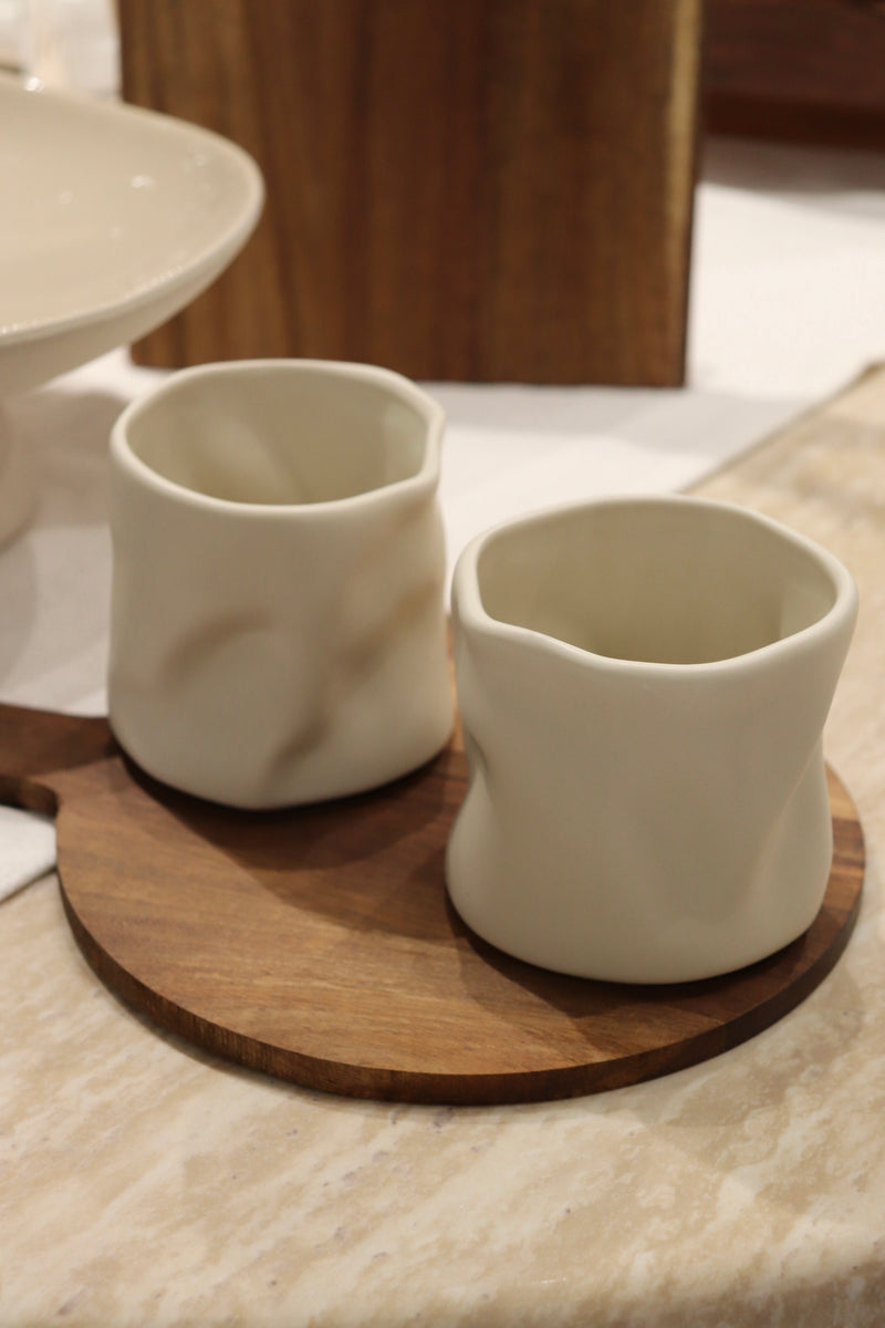 2er Set Wave Matt Cream Keramiktasse