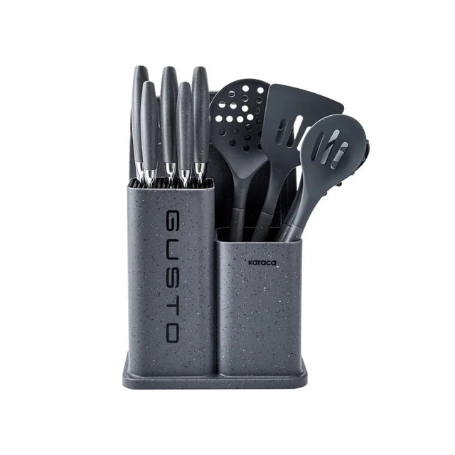 Karaca Gusto Grey Messerset und Serviceset 12 teilig