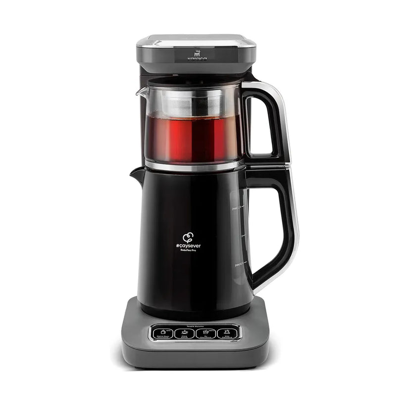 Karaca Caysever Robotea Pro 4 in 1 sprechender automatischer Teekocher Wasserkocher und Filterkaffeemaschine Spacegrey