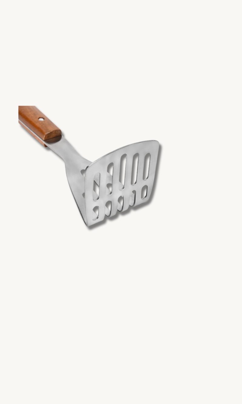 Edelstahl Kartoffelstampfer mit Akazie Griff