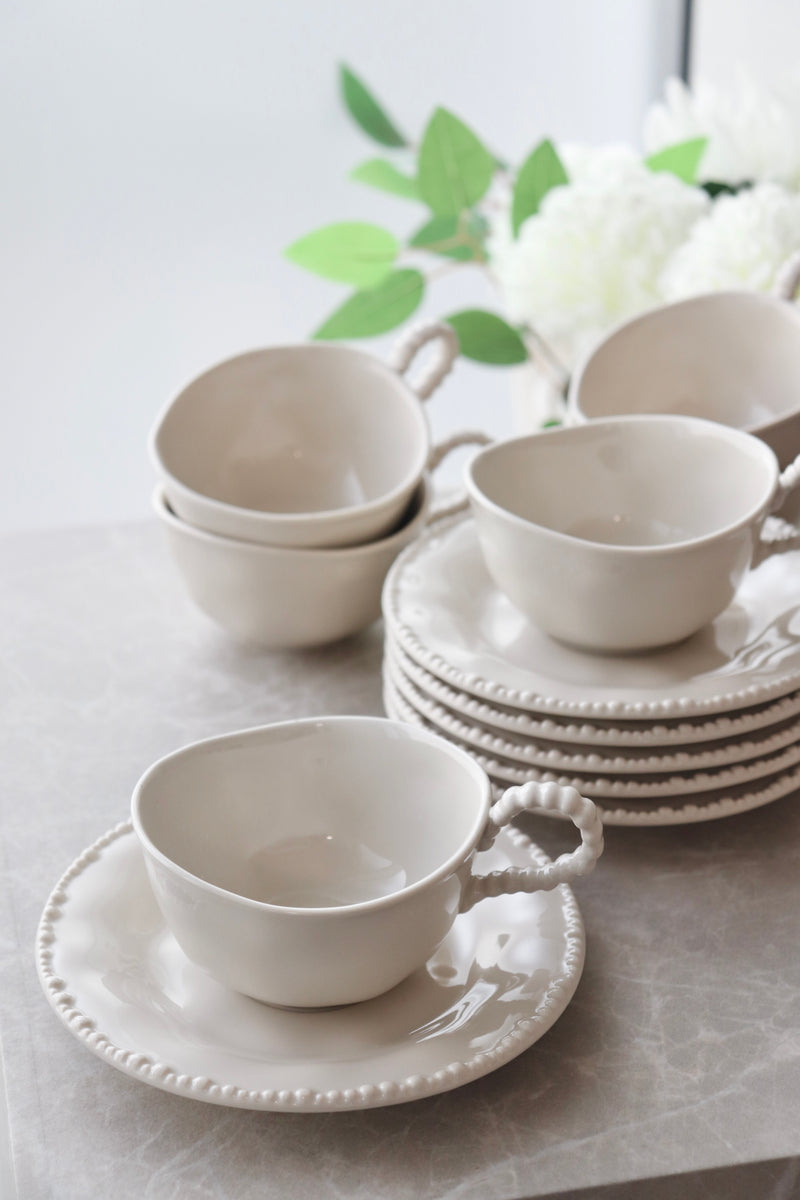 Pearls White Mokkaset 12 teilig für 6 Personen