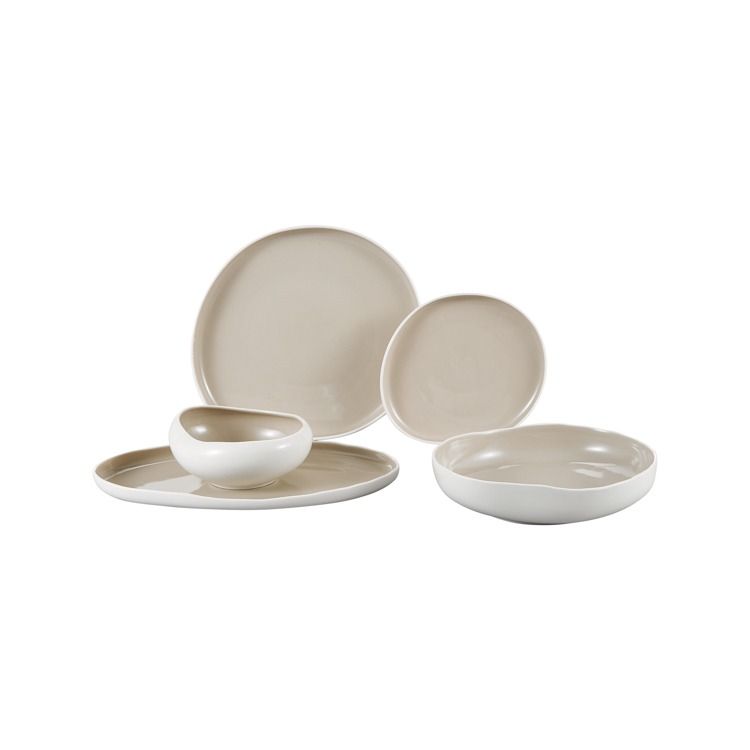 Curvy Beige 25 teiliges Tafelservice für 6 Personen