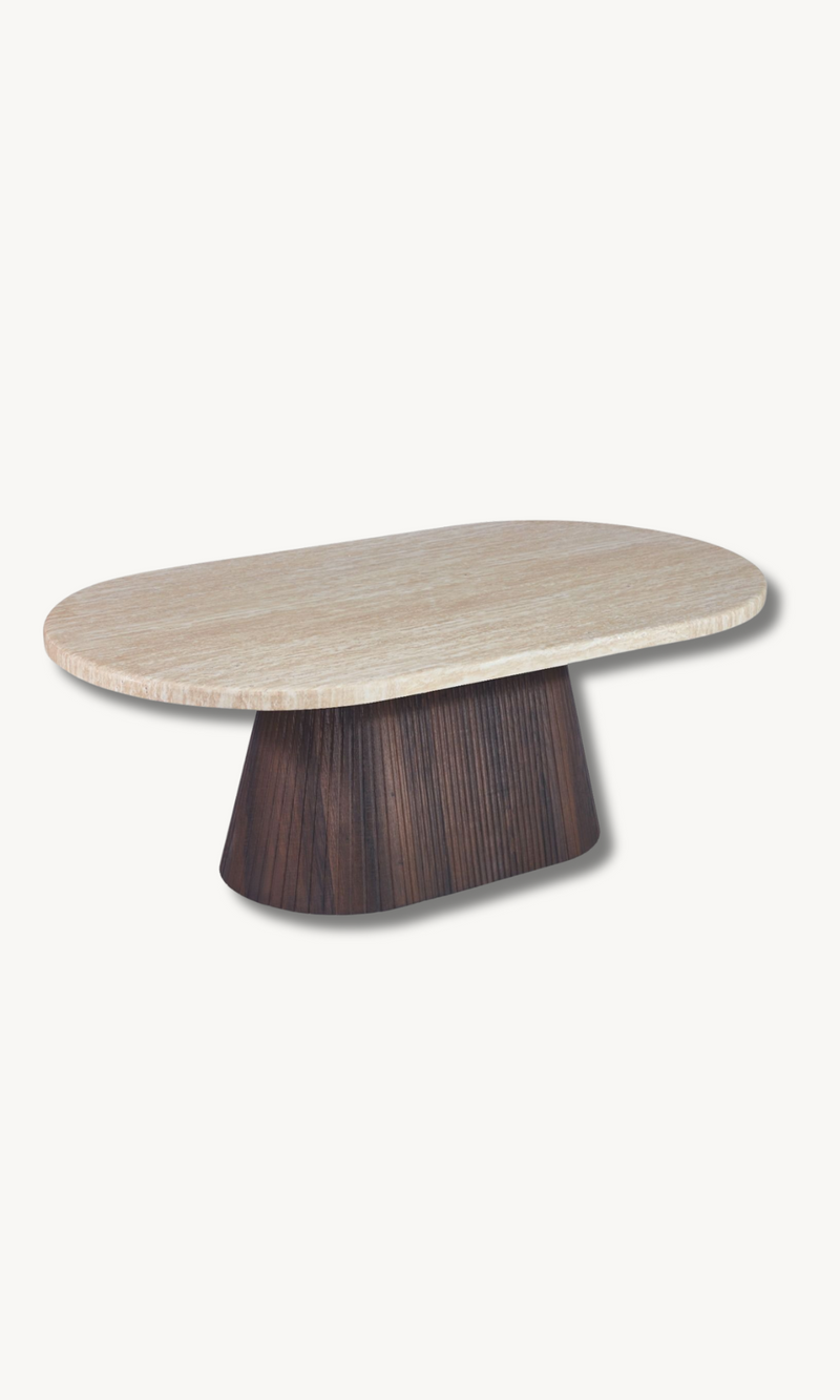 Desio Travertin Braun Couchtisch 130x70cm