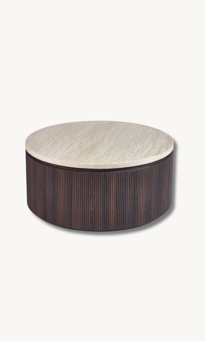 Bondo Travertin Braun Couchtisch Ø100cm