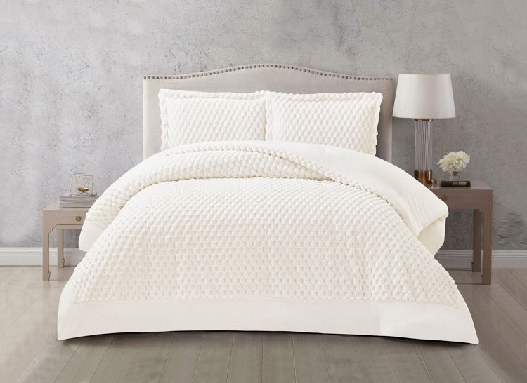 Hayal Weiss Tagesdecke Set 3 teilig 260x240cm