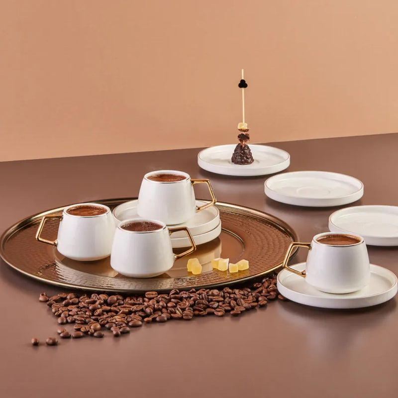Karaca Saturn Gold Mokkatassenset 12 teilig für 6 Personen