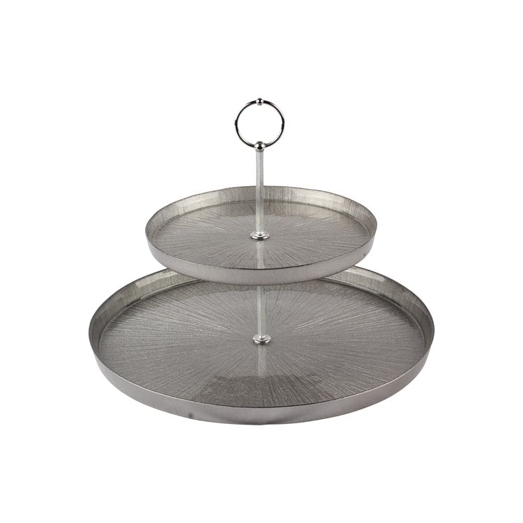 Rexy Silber  Etagere 2-stöckig