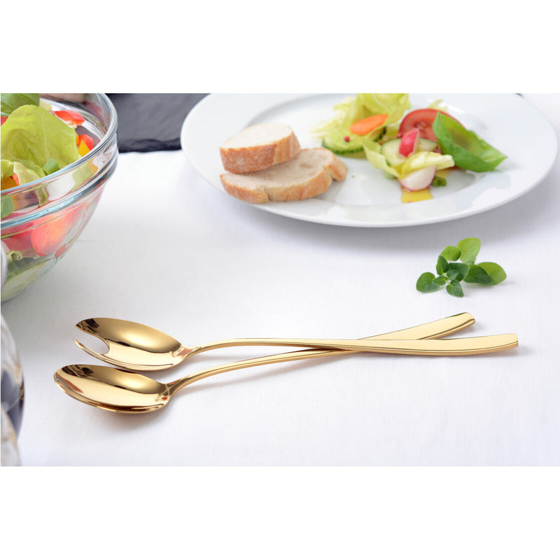 Salatbesteck Goldfarben Edelstahl